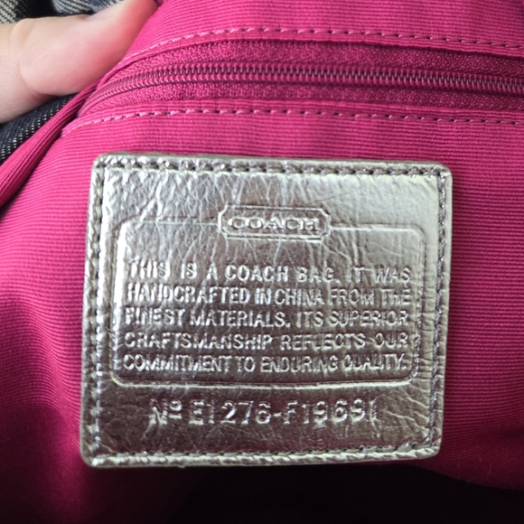 Coach Backpack, black and silver with pink lining - Picture 7 of 10